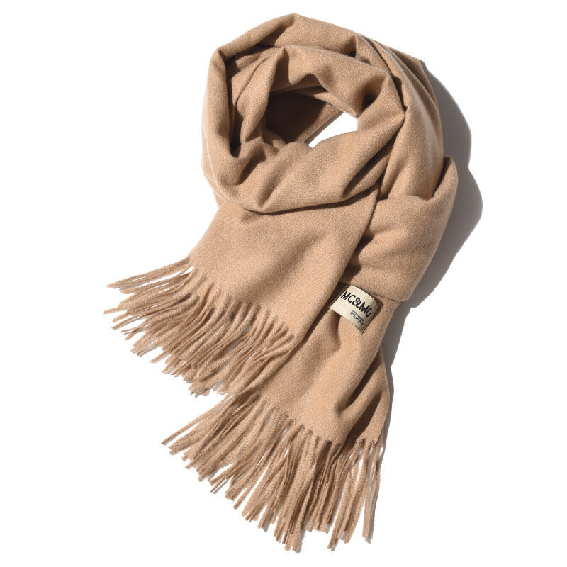 Bufanda lisa de Cachemira para mujer, pañuelo suave y cálido de 200x70cm, Hijab largo, chal, Foulard, 2022