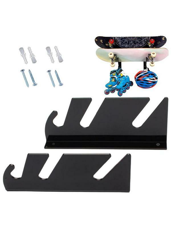 1 пара акриловых креплений для скейтборда с крючком для хранения, двухслойная вешалка для скейтборда, настенное крепление для скейтборда