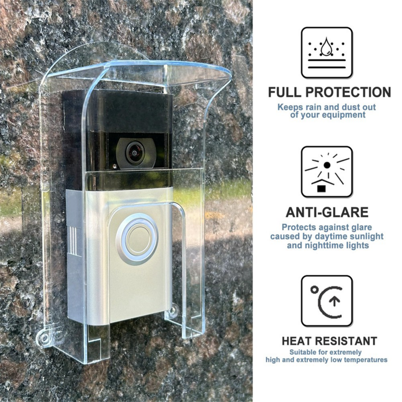 Transparent Plastic Doorbell Rain Cover Suitable for Ring Models Doorbell Waterproof Protector Shield Video Doorbells
