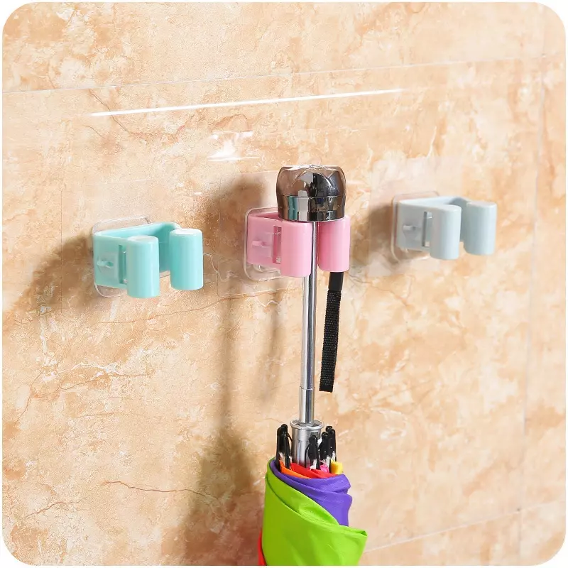 Großhandel kostenlos Stiletto Mop Rack Haken Haken Stick e287 Bad Toilette Mop Rack Besen Mop Clip Halter