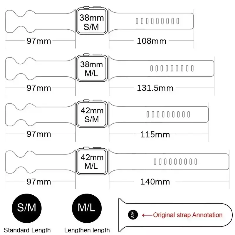 Pulseira de Silicone Macio para Apple Watch, Pulseira para iWatch Ultra, 8, 7, 6, 5, 4, 3, SE, 49mm, 45mm, 41mm, 40mm, 44 milímetros, 38 milímetros, 42 milímetros