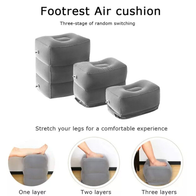 Repose-pieds en PVC pour dormir en vol, oreiller gonflable pour les jambes, aide-pied de voyage, portable, avion, train, lit pour enfants