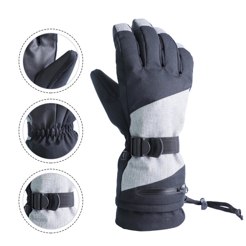 Guantes de ciclismo universales impermeables para hombres y mujeres, guantes cálidos de 5 dedos