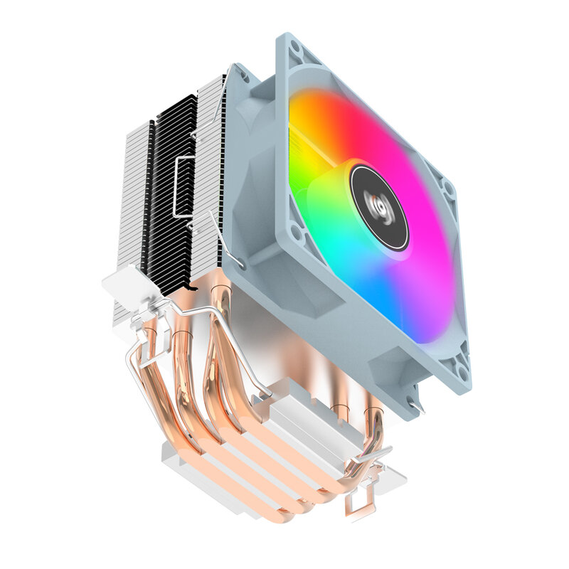 Aigo الهواء وحدة المعالجة المركزية مسند تبريد للاب توب مدمج به مكبر صوت مروحة هادئة Ventilador 4 أنابيب الحرارة المبرد إنتل LGA 1150 1151 1155 1700 775 1200 AMD AM3 AM4 AM5