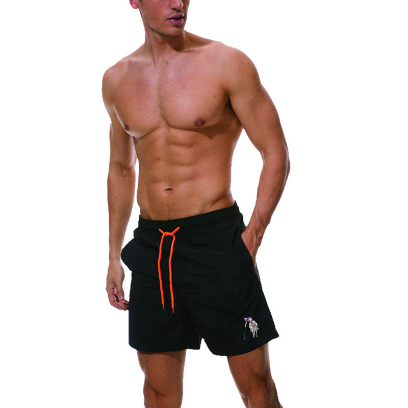 Calça casual de praia de secagem rápida masculina, shorts de cinco pontos, verão