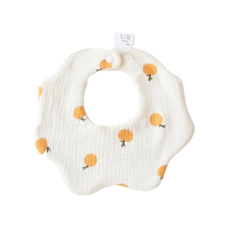 Babete de dentição infantil Panos de arroto com borda de flor para bebês de 0 a 12 m Gaze-algodão toalha de saliva babadores