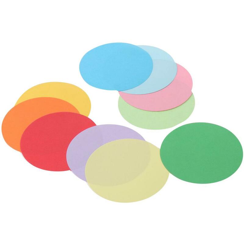 500PCS Assorted Color Round Cutouts Wall Decoration 3.9 Inch Multi-color Paper Cutouts Set Handmade Cut Outs