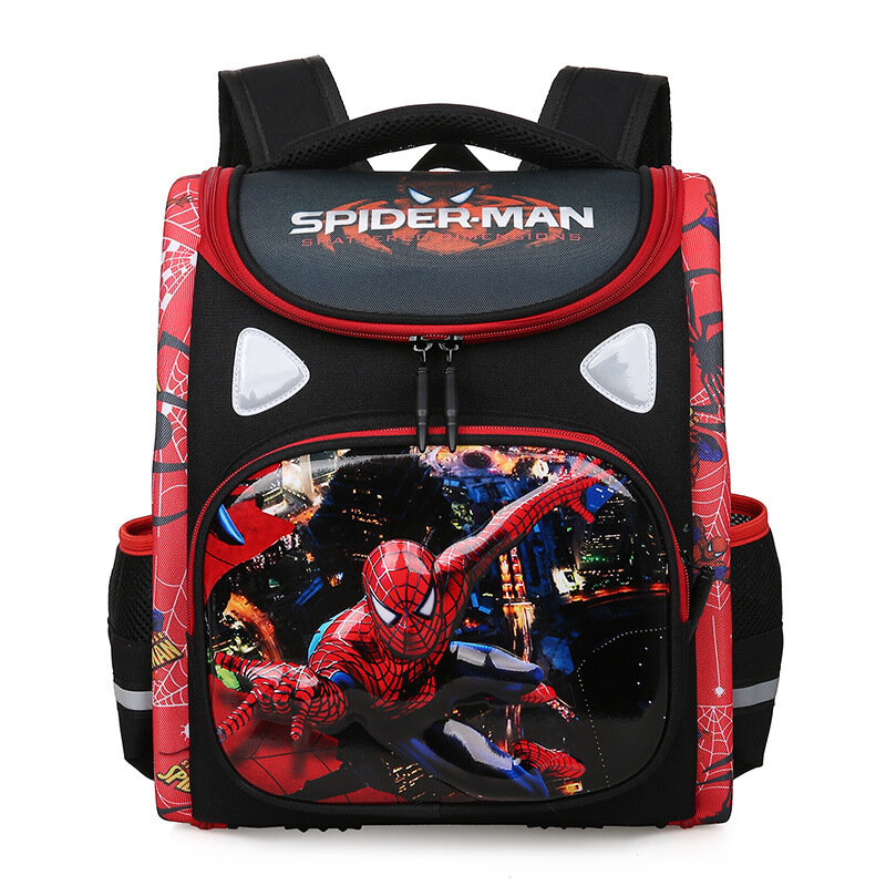 Mochila dos desenhos animados de grande capacidade para alunos do ensino fundamental, mochila respirável impermeável, Disney Spider Man, sereia congelada, novo