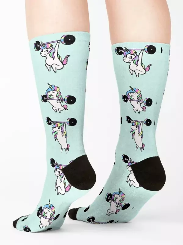 LIFTING-Unicorn Socks para Homens e Mulheres, Non-Slip, Bright Garter