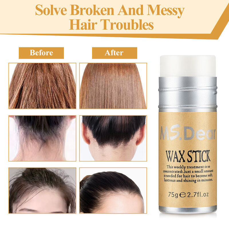 Hair Wax Stick For Wig Professional Hair Wax Stick Gel Cream Non-Greasy Style Hair Wax Stick For Men Women Broken Hair Artifact