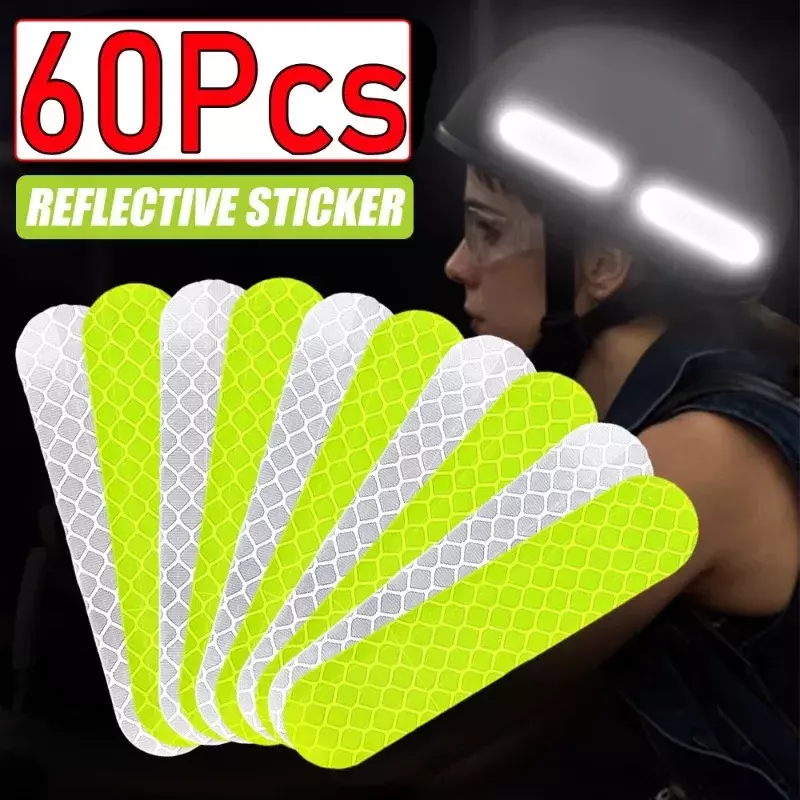 10-60 Stück universelle Sicherheits warnung reflektierende Aufkleber für Auto reflektieren alle Lichtquellen Motorrad helm Aufkleber Autoteile