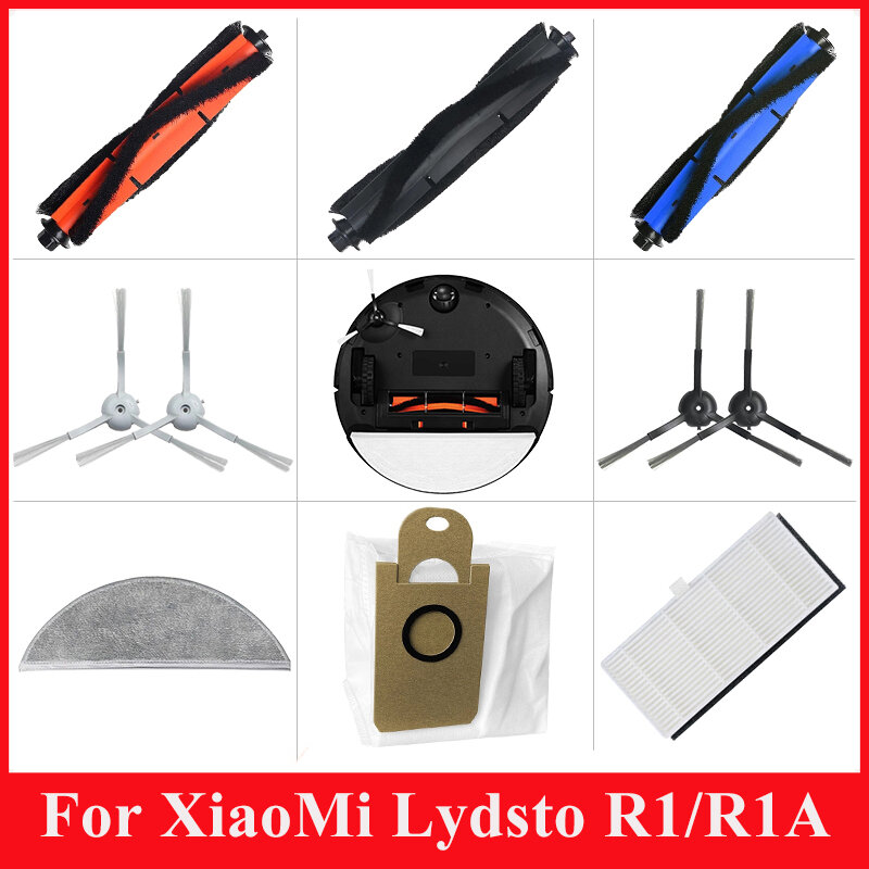 For XiaoMi Lydsto R1 Robot Vacuum Cleaner Spare Parts HEPA Filters Side / Main Brush Dust Bag Disposable Mop Cloth Accessories