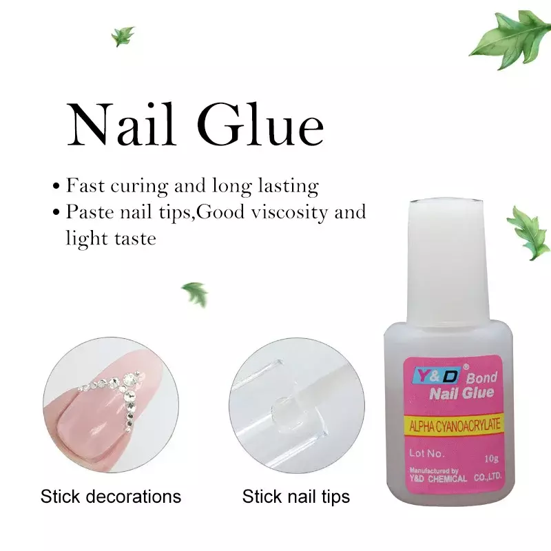 Colla per Nail Art adesivo ad asciugatura rapida punte finte per arte acrilica decorazione 3D punte per unghie colla per strass per unghie strumenti adesivi