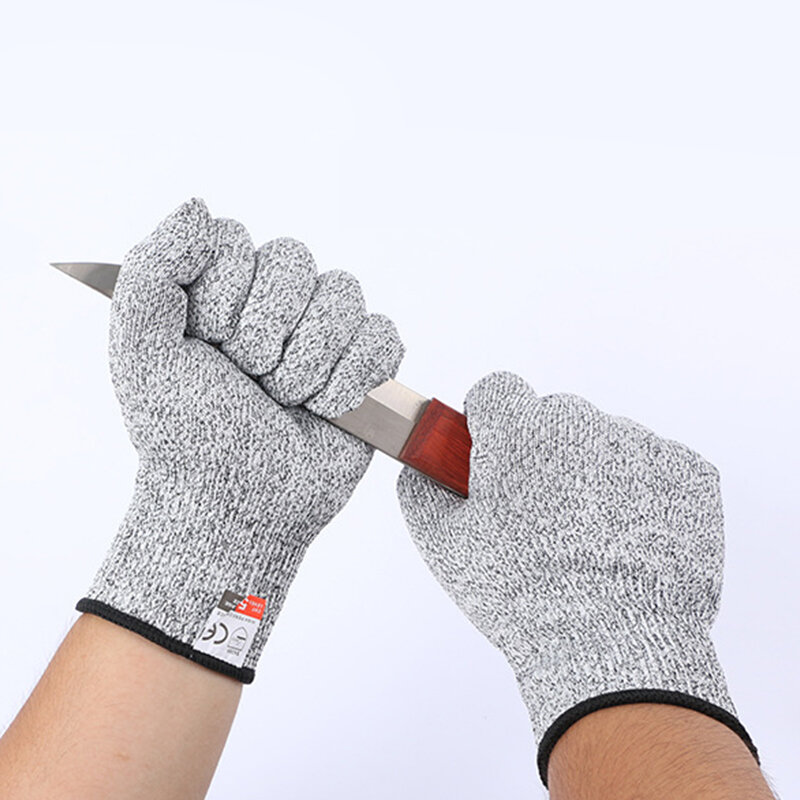 Sarung tangan Anti potong keamanan 2023 tingkat 5, sarung tangan Anti potong tahan karat dapur industri kekuatan tinggi warna abu-abu hitam