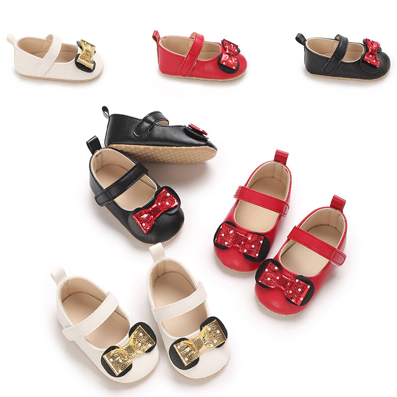 Baby Casual Shoes Baby and Toddler Bow Anti Slip Soft Sole Flat Dhoes Newborn Bow decoration Mary Jane's First Step Walking Shoe