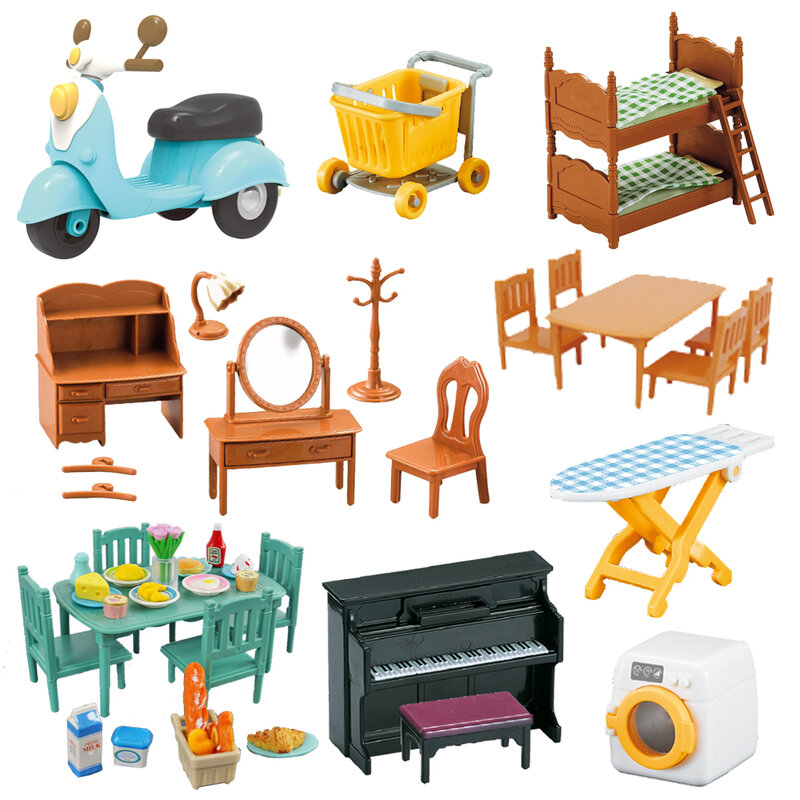 Juguetes de cocina Montessori de la familia del bosque, accesorios de cocina en miniatura, muebles de juego de simulación, regalos, 1:12