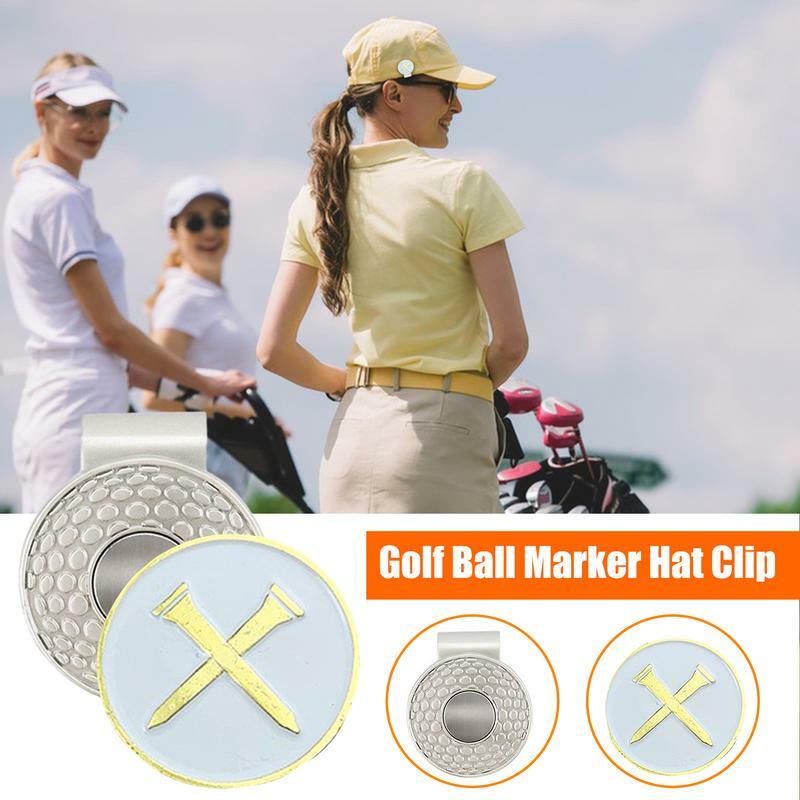 Piłka golfowa klips do kapelusza metalowy Marker piłka golfowa z klipsem do kapelusza akcesoria do golfa dla mężczyzn kobiet golfista do czapki golfowe spodni rękawiczki