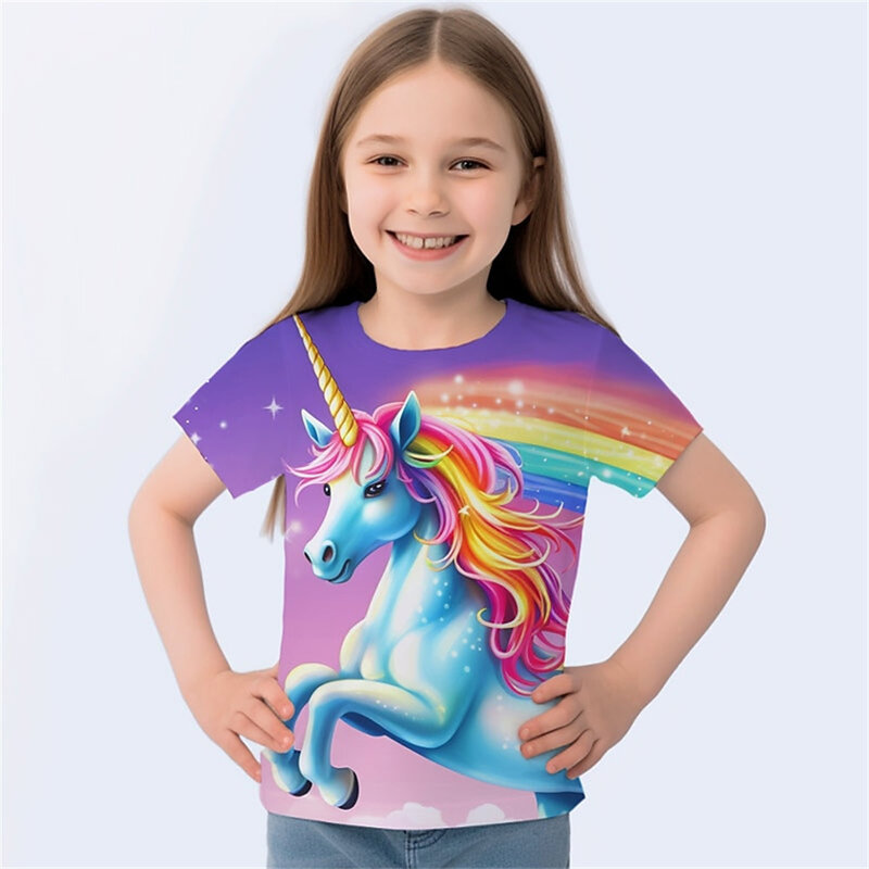 New Children's Clothing T-Shirt Kids Clothes Boys Girls Summer Cartoon Tops Short Sleeve Clothes Casual 2-14 Years Baby Clothing