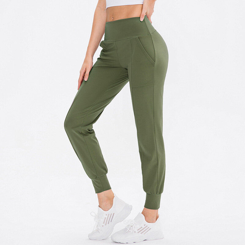 Female Full Length Trousers Soft Sportswear Yoga Pants Sports Leggings High Waist Sweatpants Bicycle Tights Ladies Gym Clothing