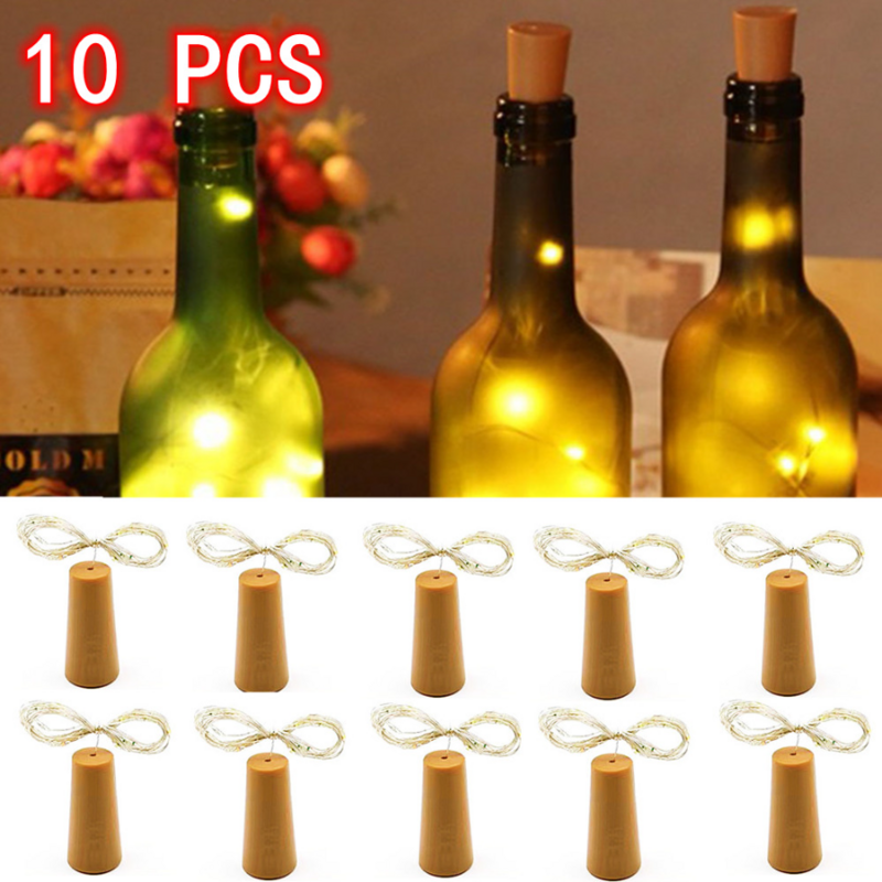 10 PCS Copper Wire With cork bottle light 3m LED light bar light birthday party wine bottle stopper light bar Battery powered