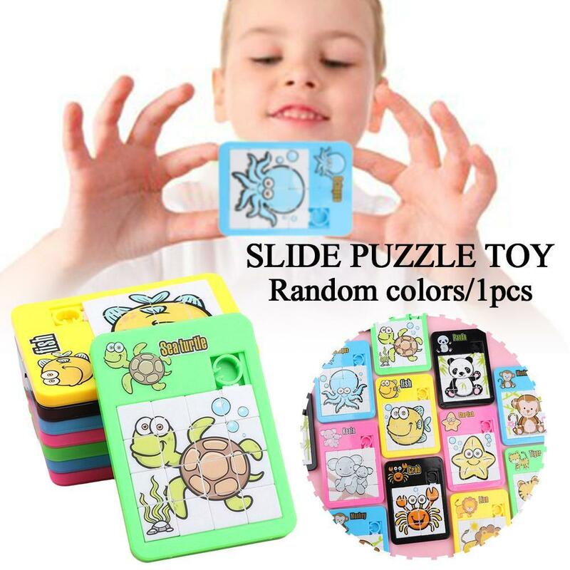 Number Learning Slide Puzzles para crianças, Cartoon Educação Animal Jigsaw, Puzzle Toy para a escola, Presente do jardim de infância, F5H2