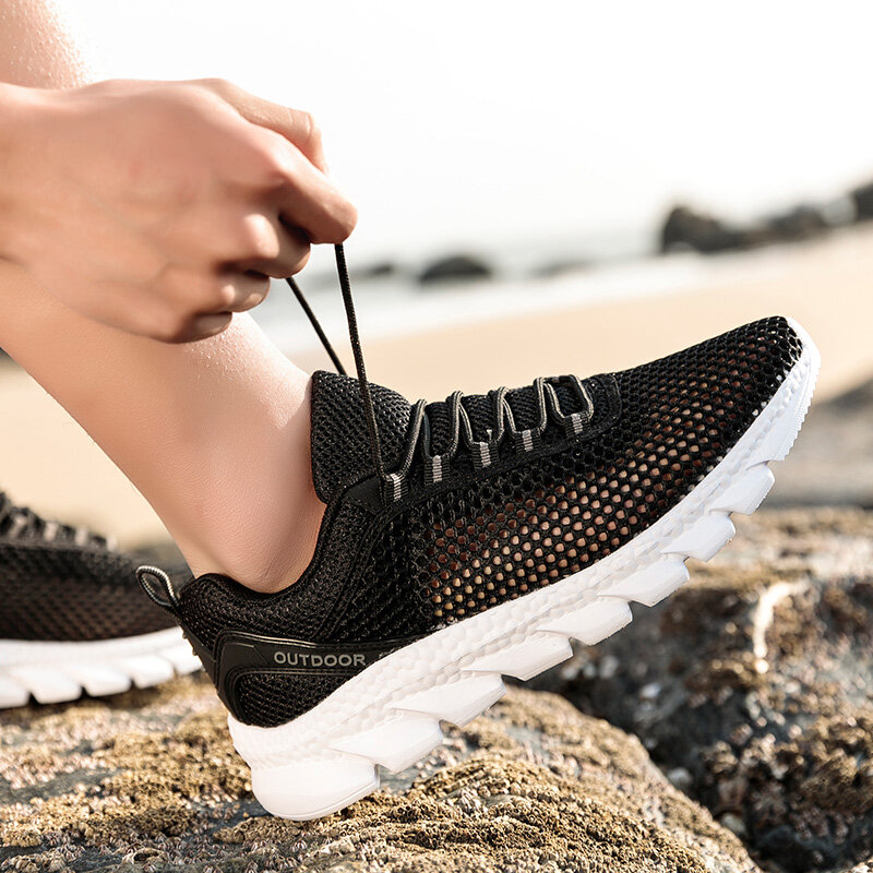 Sapatos unissex leve em tecido respirável, calçado de praia para mulheres, secagem rápida, esportes e outros esportes,