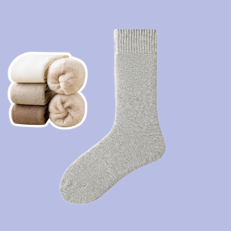 ถุงเท้าสตรีผ้าแคชเมียร์5/10คู่ถุงเท้าผ้าหนาอบอุ่นผ้ากำมะหยี่ระบายอากาศได้ดีสำหรับฤดูหนาวฤดูใบไม้ร่วงและฤดูหนาว