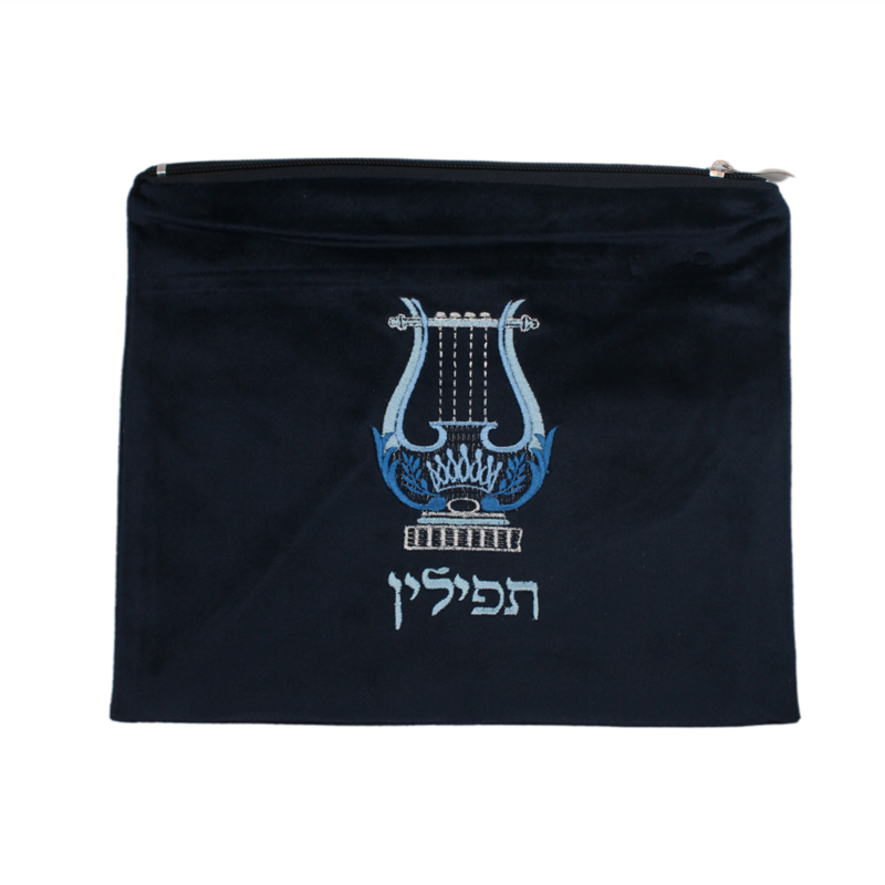 Judaica กระเป๋า Tallit Tefillin ชุดกำมะหยี่สำหรับยิวผ้าคลุมไหล่ดอกไม้คลาสสิกออกแบบซิปผ้า Jacquard ปักฮีบรู