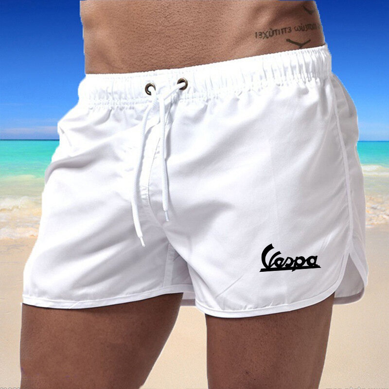 กางเกงว่ายน้ำชายหาดกางเกงขาสั้นเล่นกีฬาฟิตเนสกางเกงวิ่งฤดูร้อนของผู้ชาย