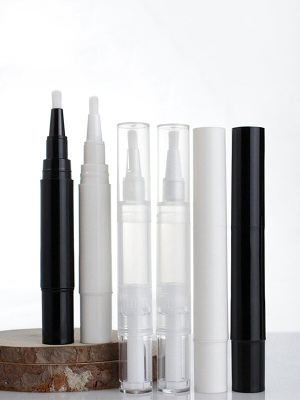5ml Leere Nagel Öl Stift mit Pinsel Spitze Transparent Twist Stift Kosmetische Lip Gloss Container Applikatoren Wimpern Wachstum Flüssigkeit rohr