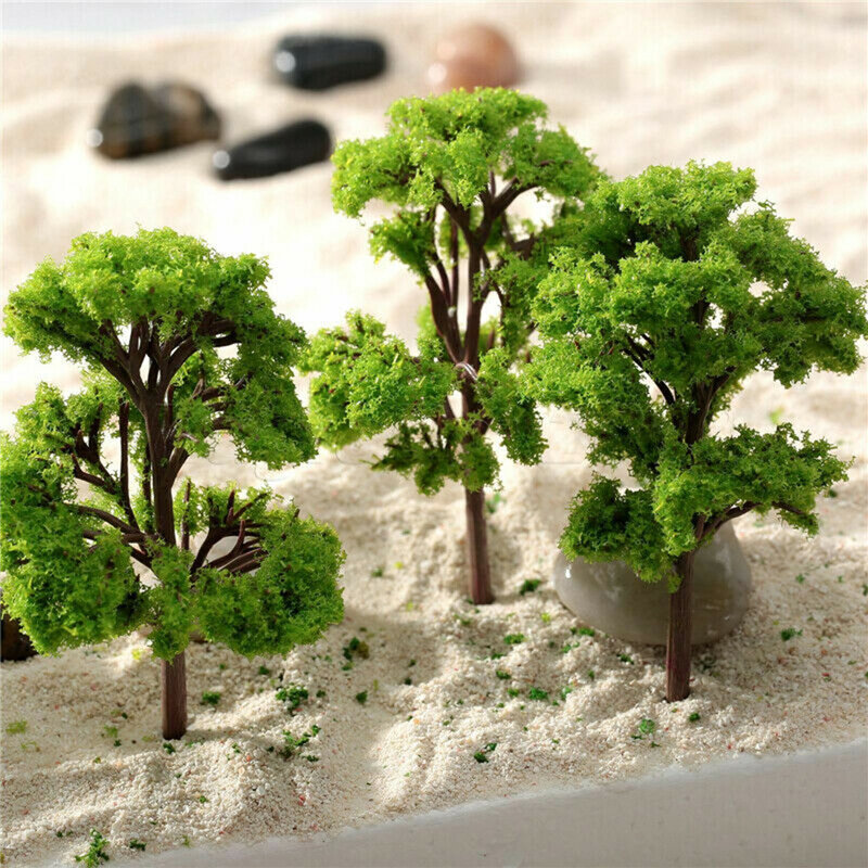 شجرة مناظر طبيعية صغيرة اصطناعية بلاستيكية ، ديكور مناظر طبيعية للسكك الحديدية ، مشهد حديقة تصنعه بنفسك ، نموذج معماري ، 10 من من الأشجار