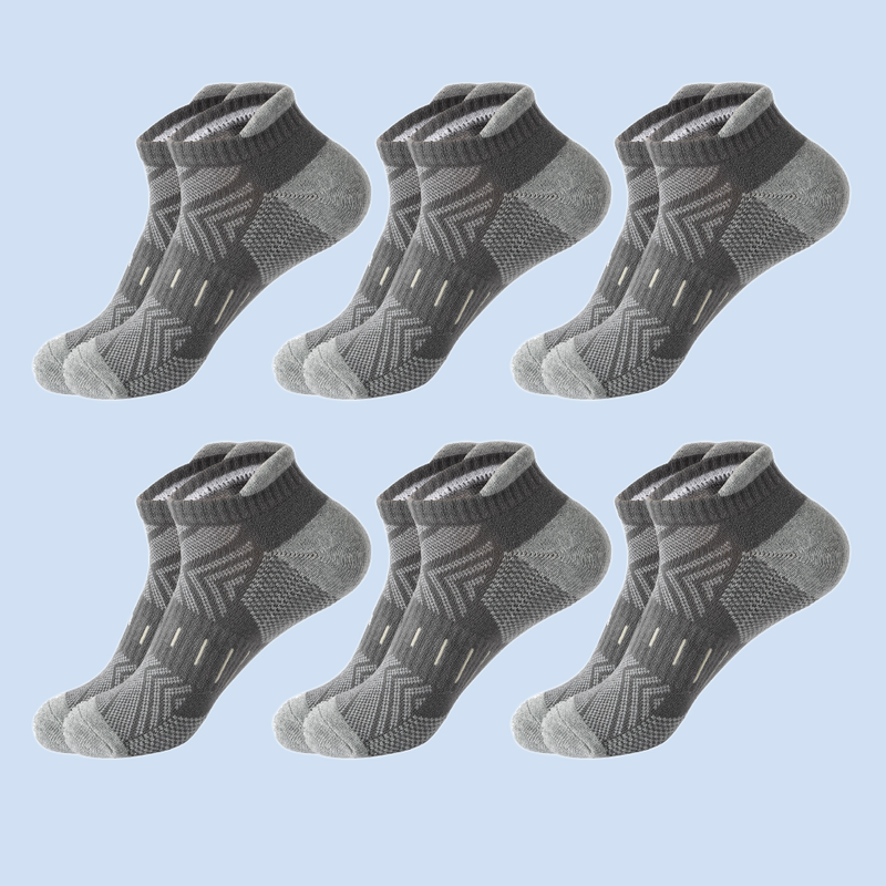 6 par skarpety męskie podeszwa na ręcznik skarpety sportowe wiosennych i jesiennych bawełnianych skarpet dezodoranty pochłaniające pot, zagęszczone krótkie skarpety