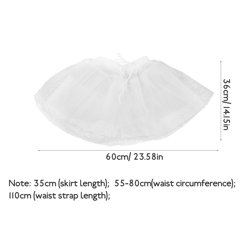 Girls Petticoat Skirt Lace Edge Petticoat Skirt Hoopless Crinoline Underskirt for Children