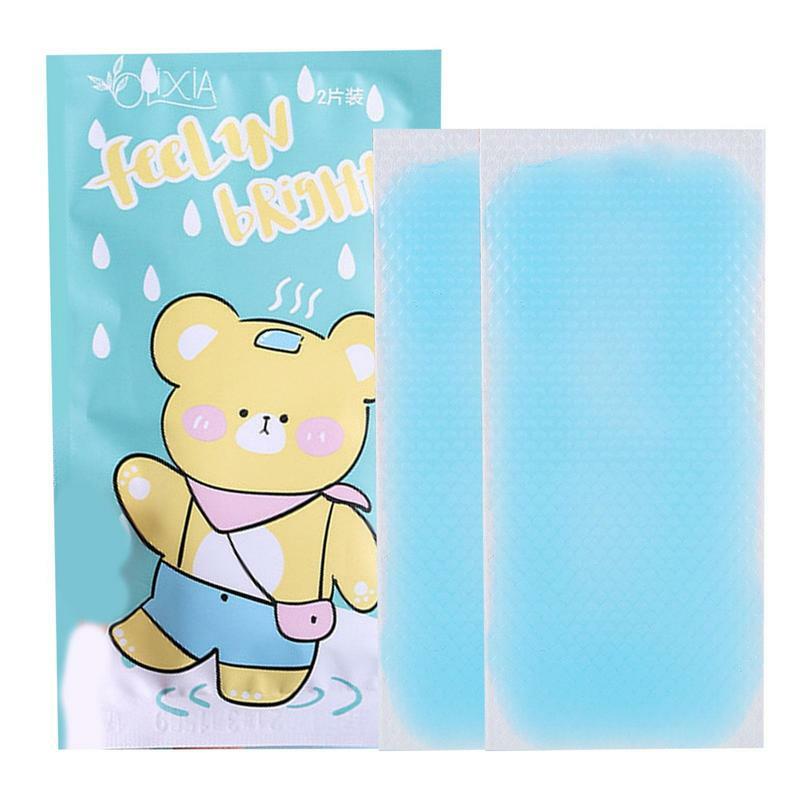 Fever Patch For Kids 2pcs Cooling Patch For Summer Ice Crystal Self Adhesive Cooling Pad For Forehead Neck Temple