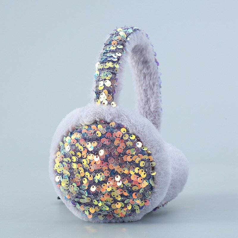 Glitter Sequin Lovely Earmuffs Winter Keep Warm Earmuff Women Rabbit Fur Earflap Spring Cute Ears Cover Caps Skiiing Headphone