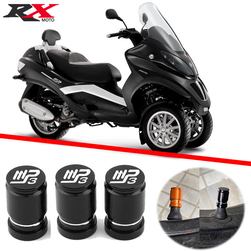 3 pieces For Piaggio MP3 250 300 500 MP3250 MP3300 MP3500 Motorcycle Accessories Tire Valve Air Port Stem Cover Cap Plug Logo