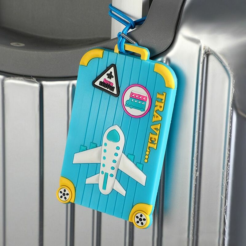 Holiday Travel Airplane Check-in Handbag Label Airplane valigia Tag etichetta per bagagli in Silicone elenco in lega di alluminio carta d'imbarco