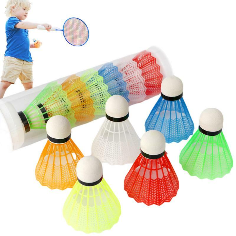 Peteca plástica colorida do badminton para crianças, jogo ao ar livre, dispositivos do treinamento, 3/6/12 pcs