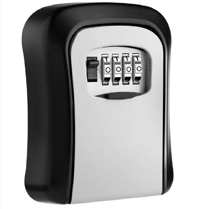 Caja fuerte de aleación de plástico para llaves, caja de seguridad para llaves montada en la pared, resistente a la intemperie, combinación de 4 dígitos, almacenamiento