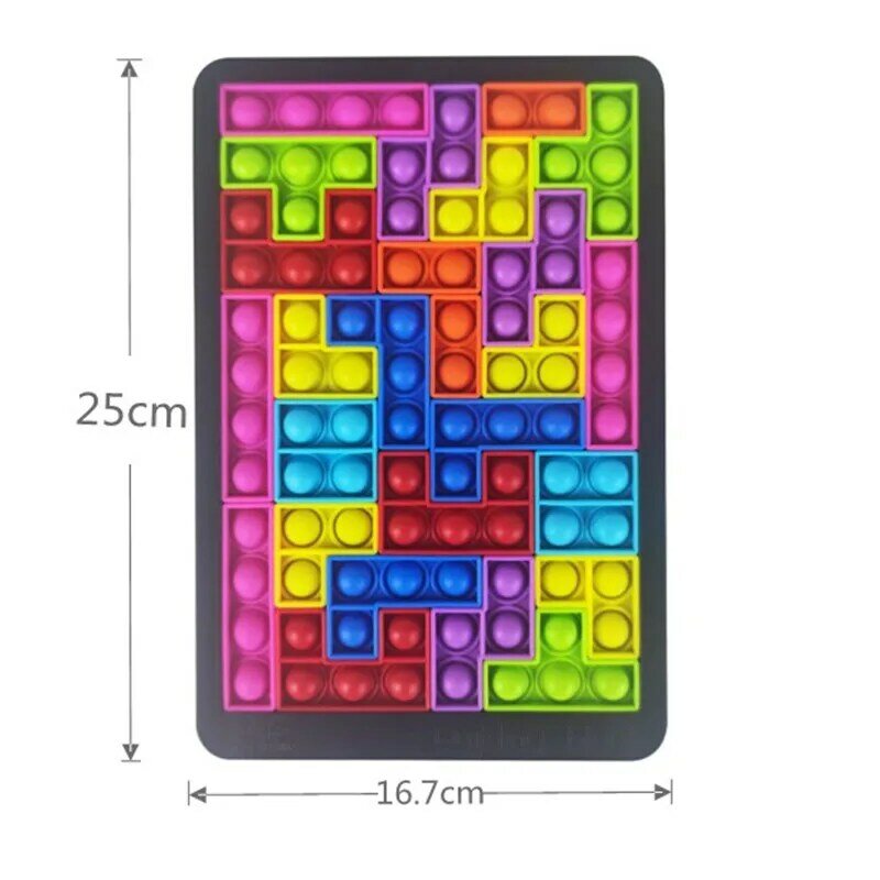 27pcs Jigsaw Russia Puzzle block Pop Finger toys Anti-stres Popet Push Bubble Sensory Toy puzzle board educational toy to child