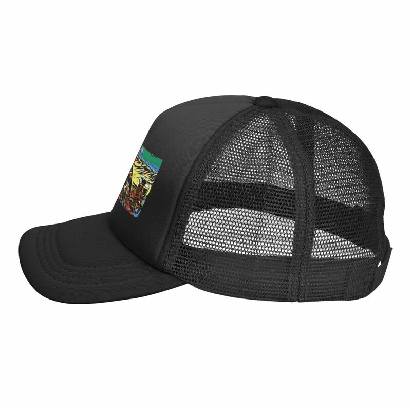 男性と女性のためのガラスのドームの野球帽,ピラミッドのイラスト,黒いアニメの帽子