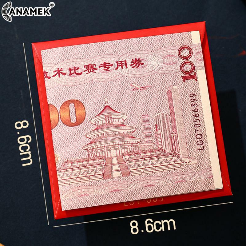 中国風の赤い新年のパケット,かわいいドラゴンのデザイン,ハンドバッグ,ギフト,紙の運,お金,封筒の装飾,6個,2024