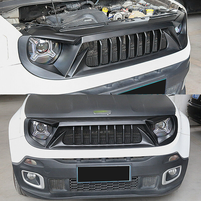 ل Jeep Renegade 2016 2017 2018 سباق الشوايات مات الأسود الكربون مصبغة كمية الهواء التصميم الخارجي ضبط اكسسوارات أجزاء
