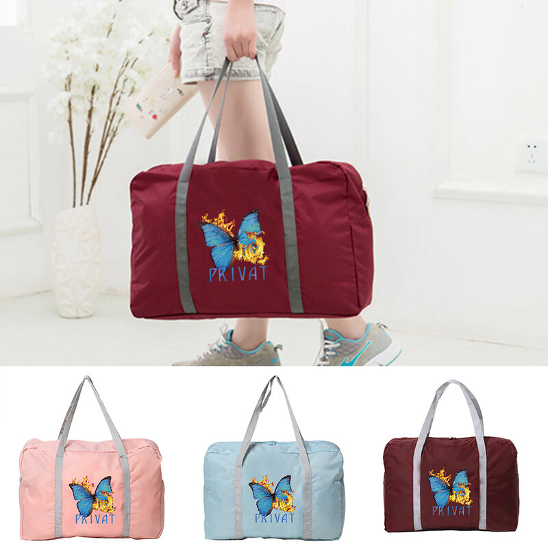 Travel Bag Women Handbag Outdoor Camping Organizer Accessories Bags Zipper Folding Luggage Bags Butterfly Print Carry on Bags
