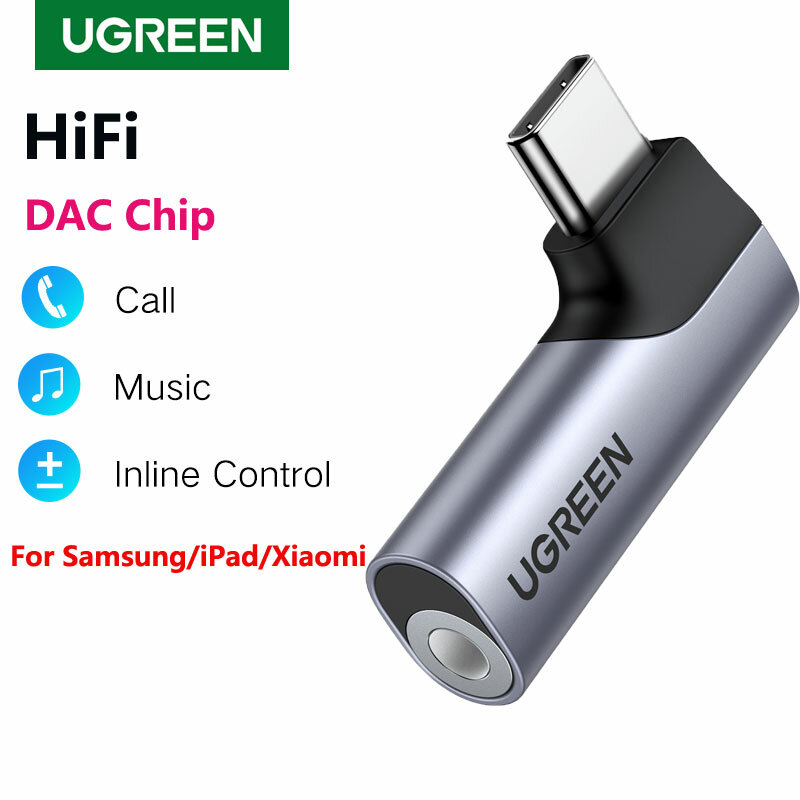 UGREEN-auriculares USB C a 3,5mm para Samsung Galaxy A52s, S22, S21, iPad Pro 2022, tipo C, Aux, DAC, micrófono, adaptador de conector USB