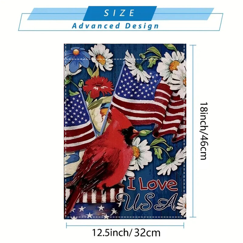 1 multicolored American Star Spangled Flag truck military boots, fireworks, double-sided printed garden flag, excluding flagpole