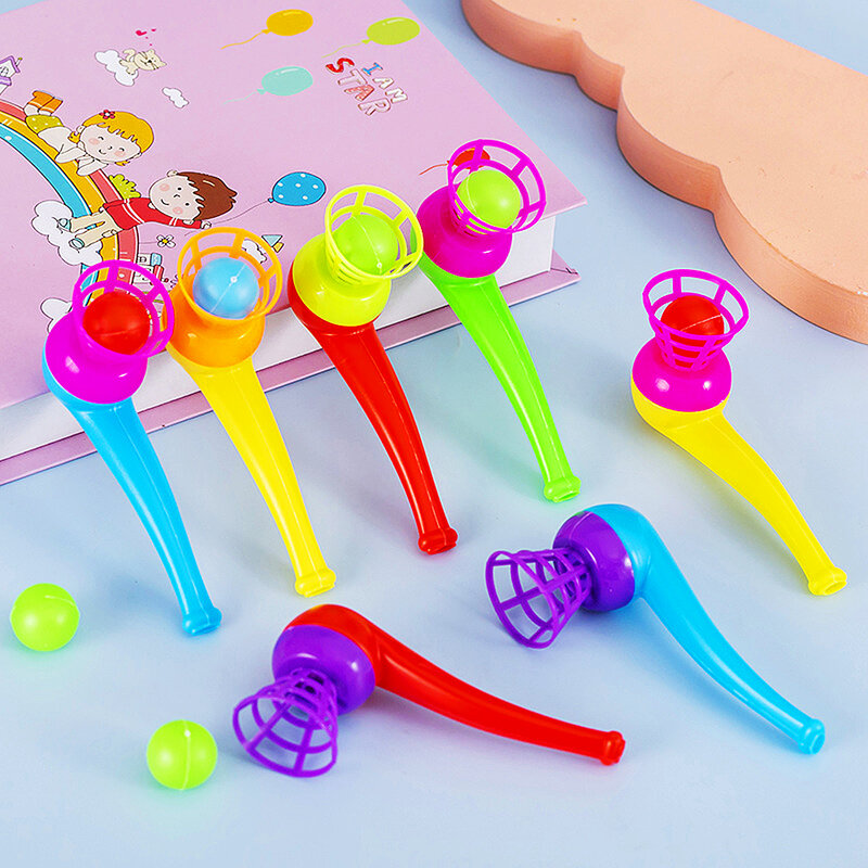 12Pcs Fun Magic Blowing Pipe Floating Ball Game Kids Birthday Party Favors keepsawers Carnival Christmas Party premi piecatas Toy