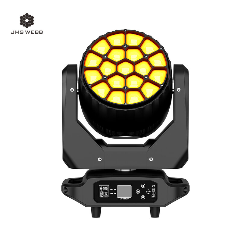 JMS Krim LED Sinar + Mata Lebah Besar Cuci 19x4 0W/19X20W RGBW Zoom Kepala Bergerak Pencahayaan DJ Peralatan Efek Panggung Disko