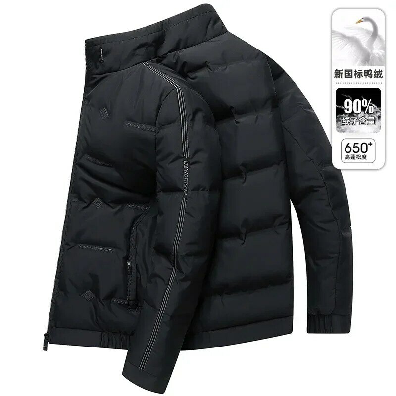 Новое поступление, модное зимнее мужское и Молодежное короткое модное пальто с воротником-стойкой и защитой от холода на белом утином пуху, размер M L XL 2XL 3XL 4XL