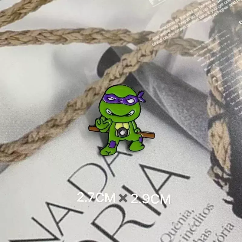 Ninja żółwie Anime metalowe broszka emaliowana przypinka kreskówkowa plakietka na plecaku odzież spodnie dekoracja akcesoria biżuteria prezenty